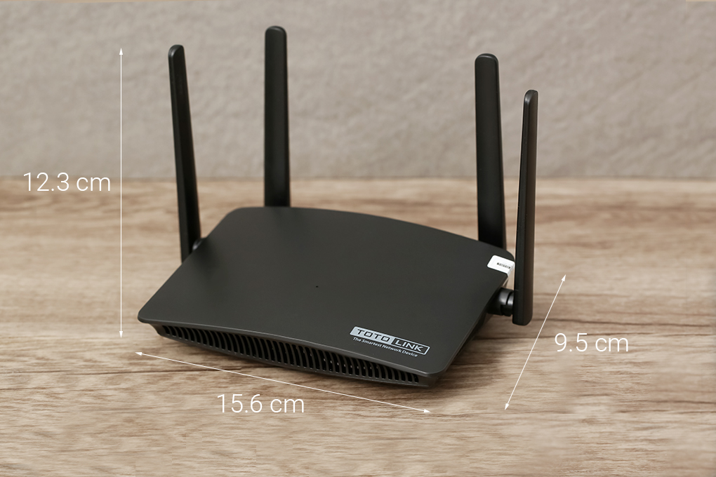 Bộ Phát Sóng Wifi Router Chuẩn AC1200 Totolink A720R Đen - Hàng chính hãng