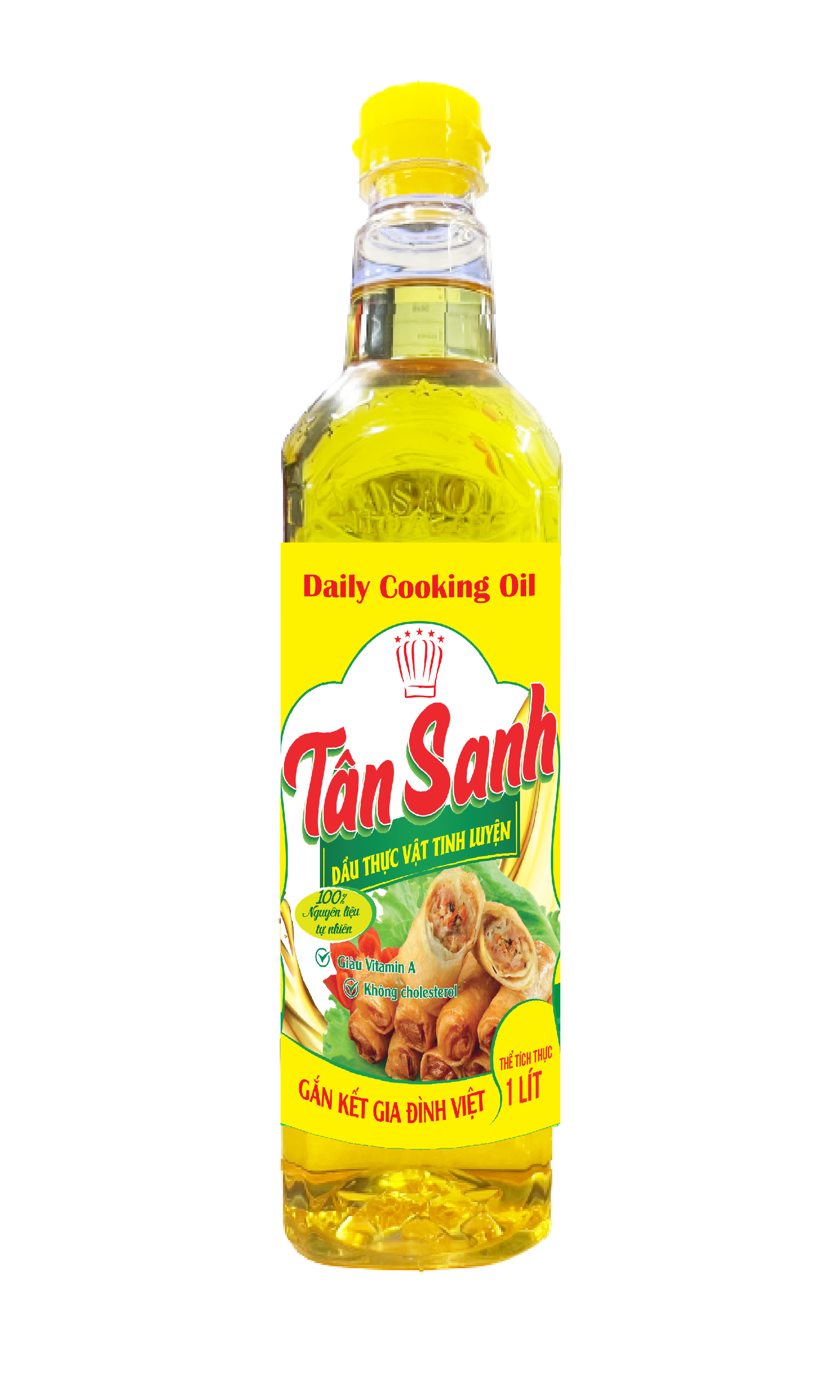 Dầu Ăn Tân Sanh Chiên Giòn Thượng Hạng Chai 1 Lít