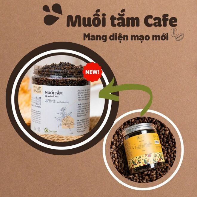 Muối Tắm Tẩy Da Chết Body Cafe Giúp Làn Da Mềm Mại Mịn Màng Giảm Mụn Lưng An Toàn Từ Thiên Nhiên Cỏ Mềm 250g