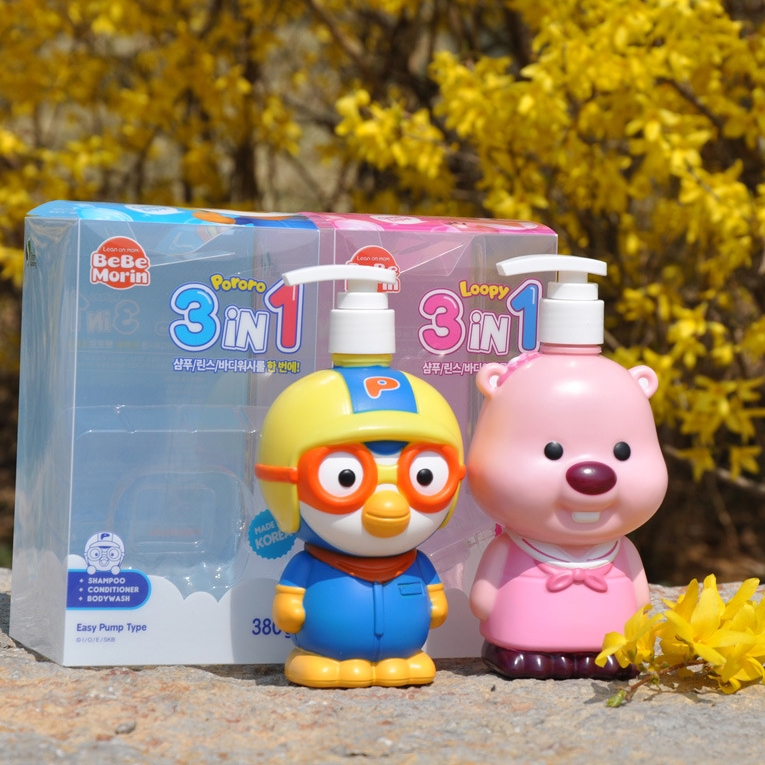 Sữa tắm gội xả trẻ em 3-in-1 Pororo Premium Dịu nhẹ không cay mắt Hàn Quốc 380g
