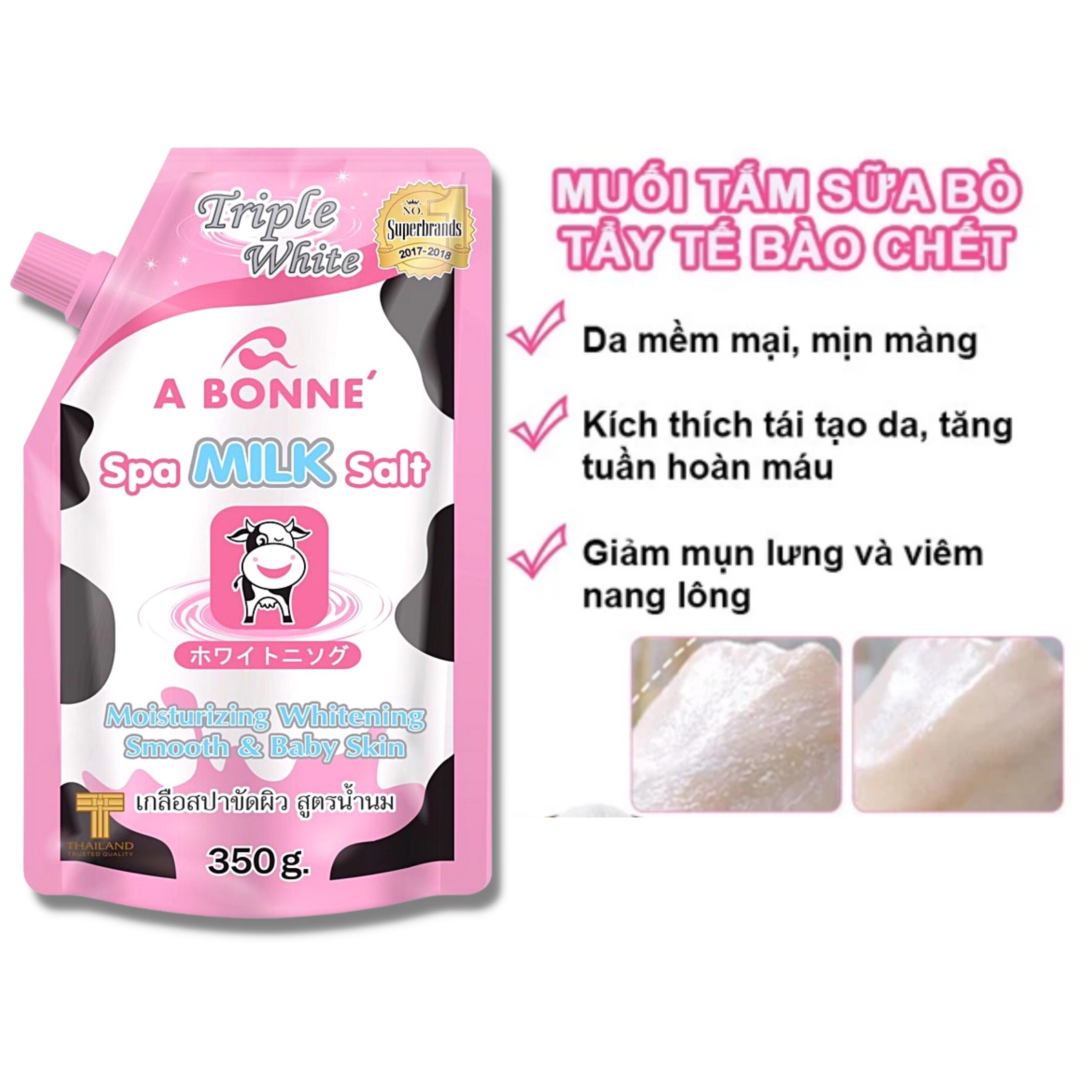 Muối Tắm Sữa Bò A Bonne Tẩy Tế Bào Da Chết Body Spa Milk Salt Thái Lan 350gr