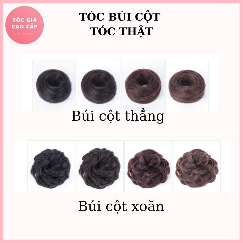 Tóc giả búi cột rối mini, dệt tóc thật 100%, búi mini tóc thật.