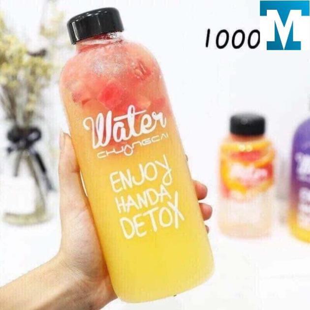 Bình nước detox 1000ml kèm túi đựng