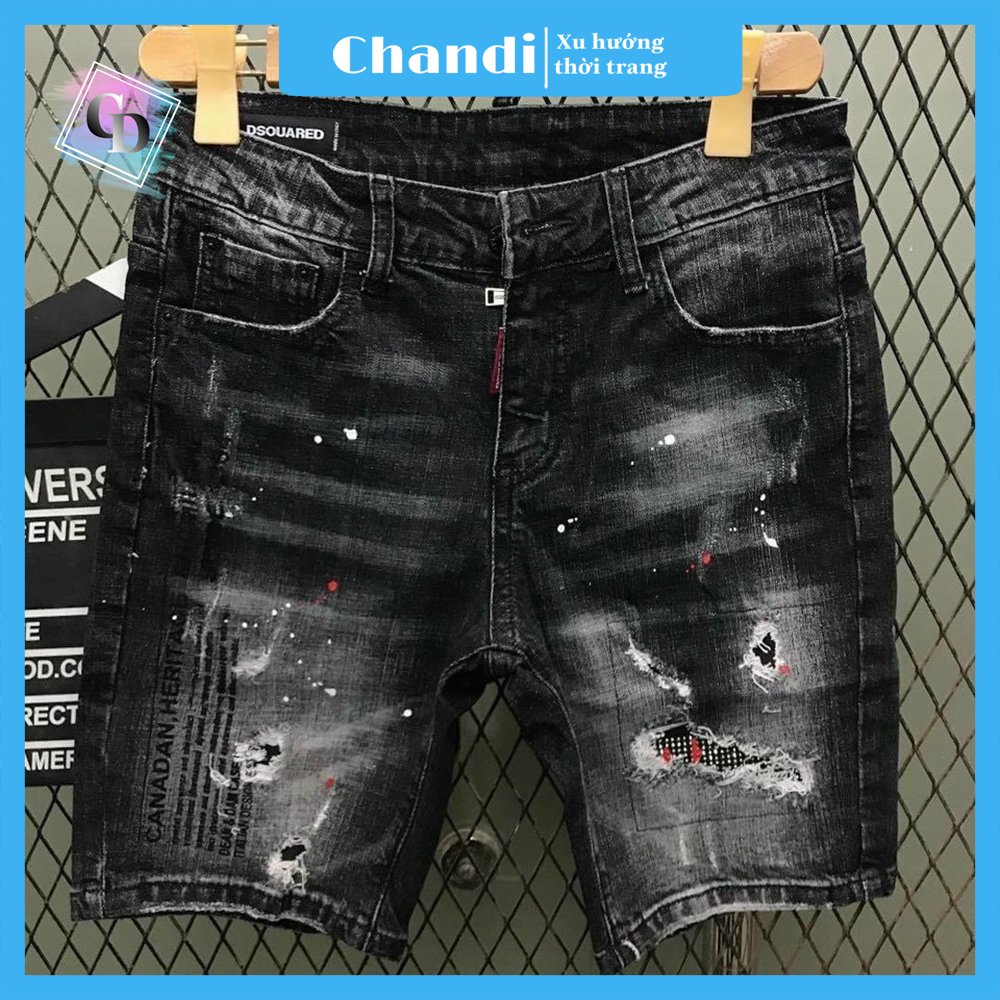 Quần Short Jean Nam co dãn kiểu dáng trẻ trung đơn giản Thương Hiệu Chandi, quần sọt mẫu mới xu hướng NT305