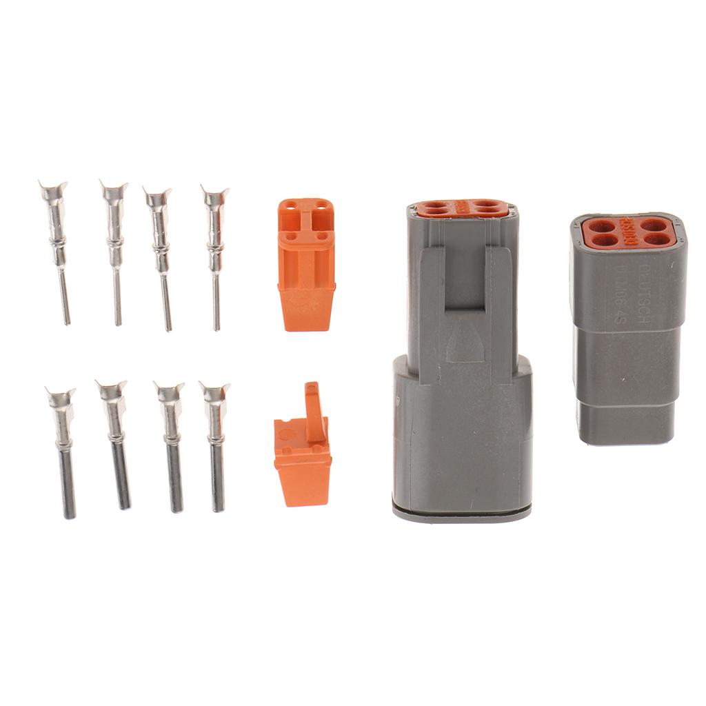 1 Set Waterproof Electrical Wire Cable 4Pin Way Connector Plug Terminal Kit