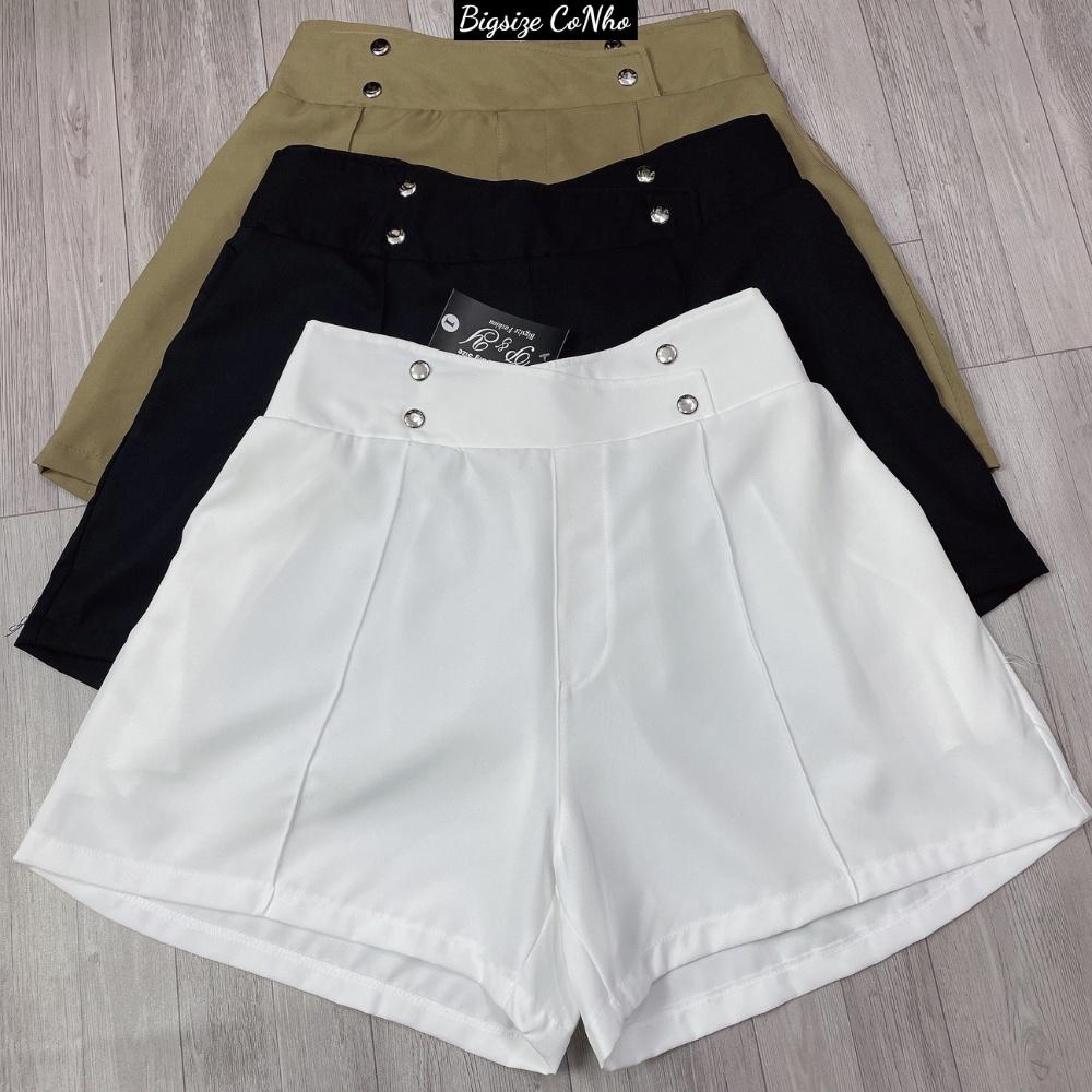 Quần đùi bigsize nữ lưng thun nút, Quần short nữ ngoại cỡ 60-95kg  BIGSIZE CÔ NHỎ Q4N - Đen