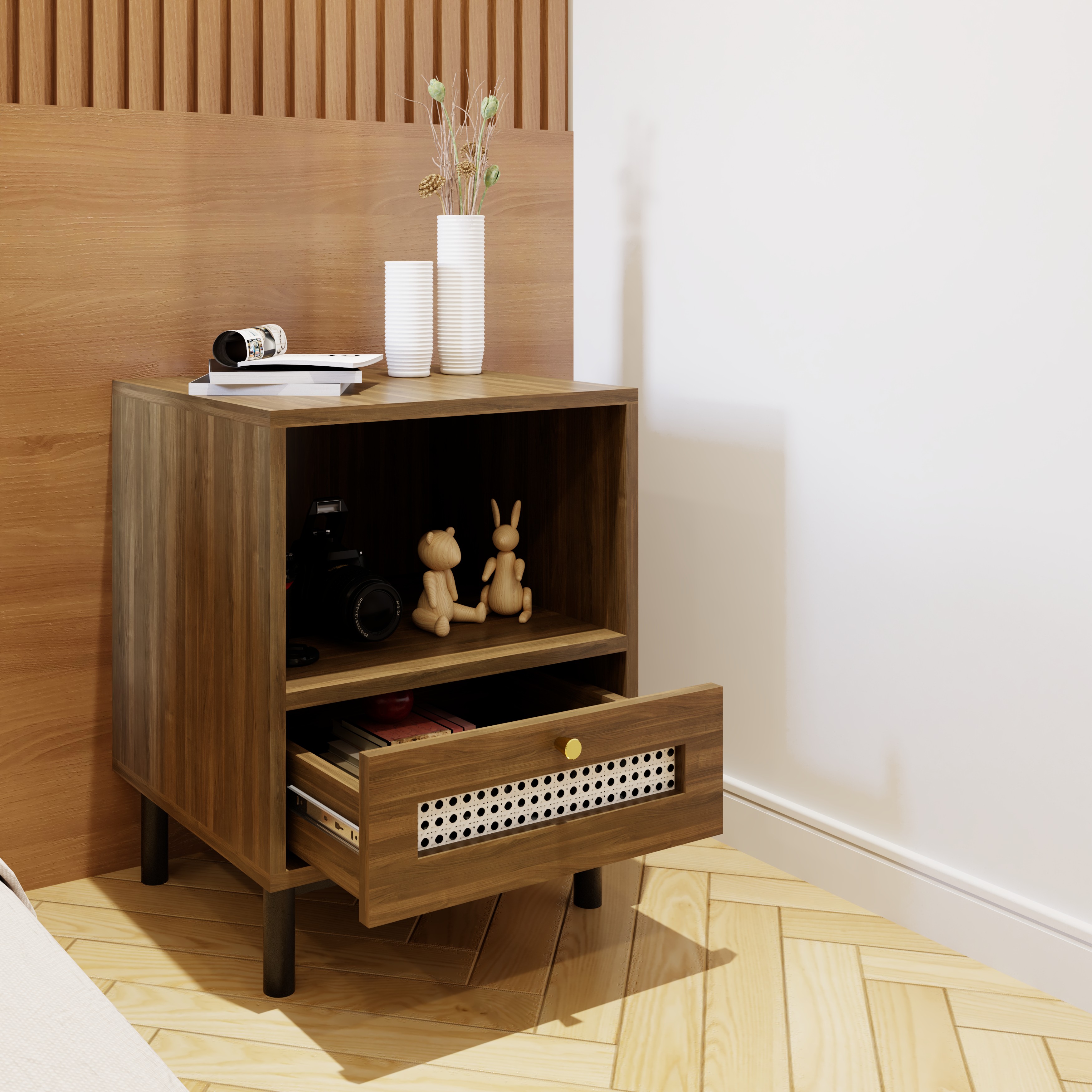 [Happy Home Furniture] ROTAN, Tủ đựng đồ 1 ngăn kéo - chân sắt, 46cm x 40cm x 58cm ( DxRxC), THK_127
