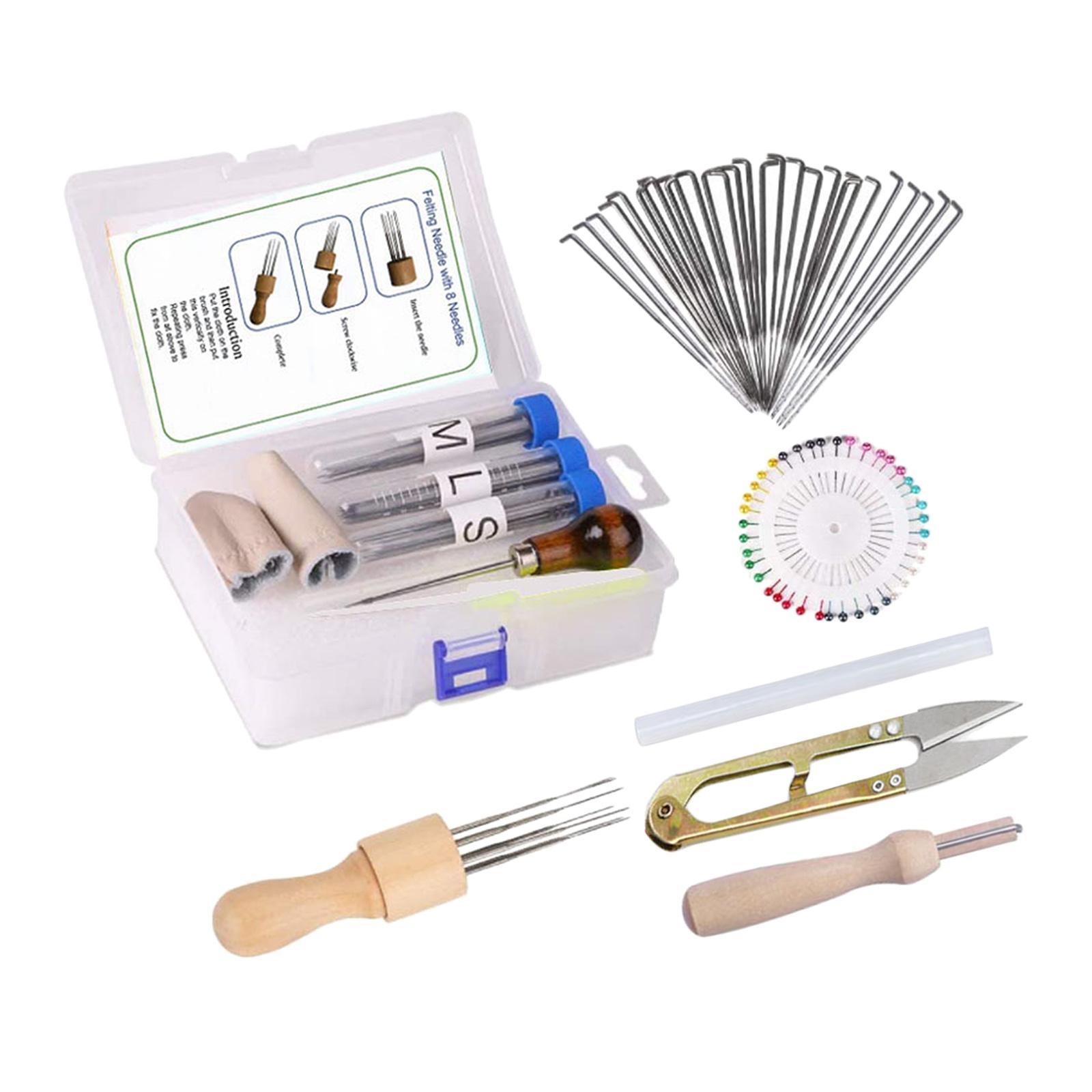 109x Wool Felting Kit with 8 Felting Tool Holder for DIY Wool