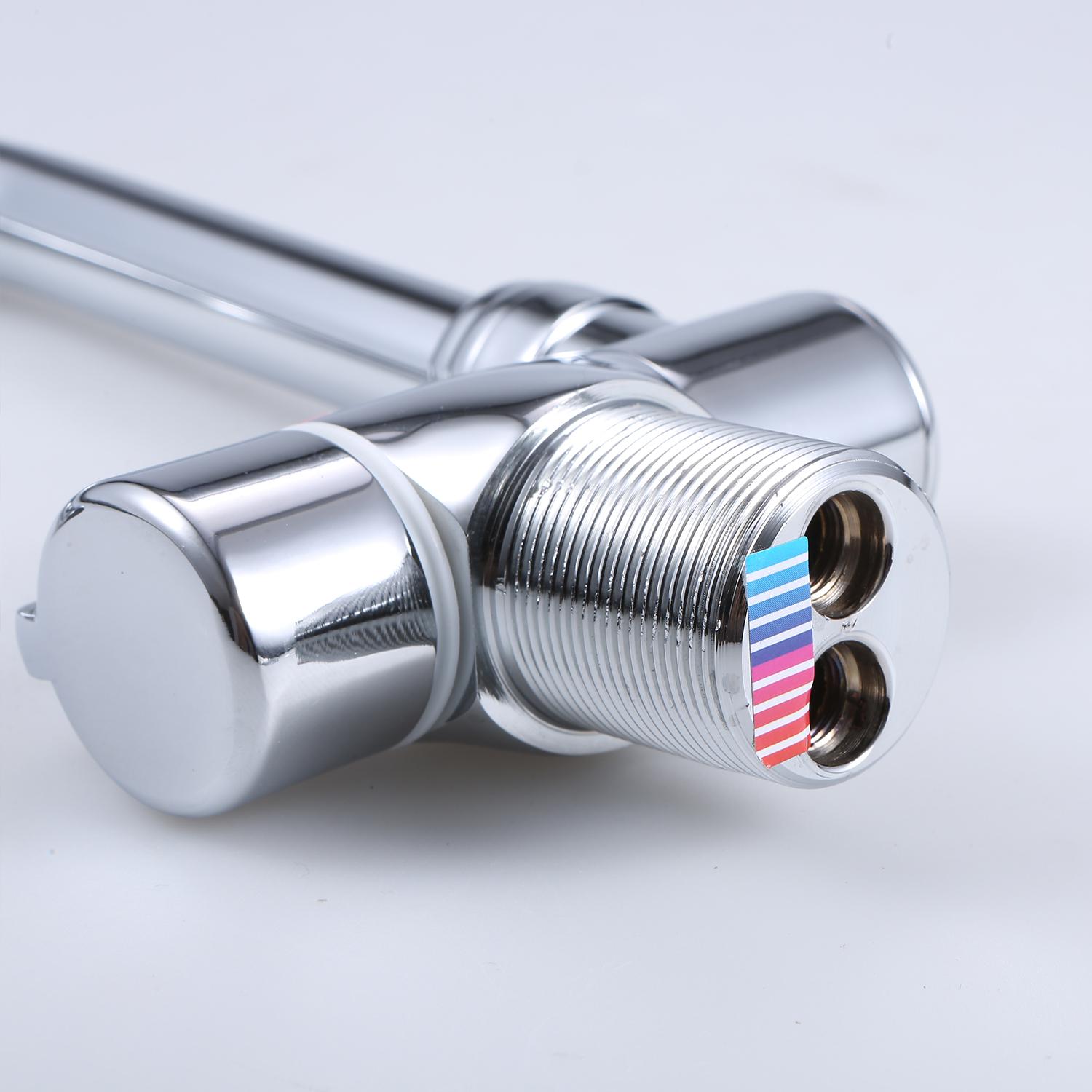 Vòi nước nhà bếp có thể gập lại Xoay 360 °,Kết cấu bằng đồng phủ chrome sang trọng