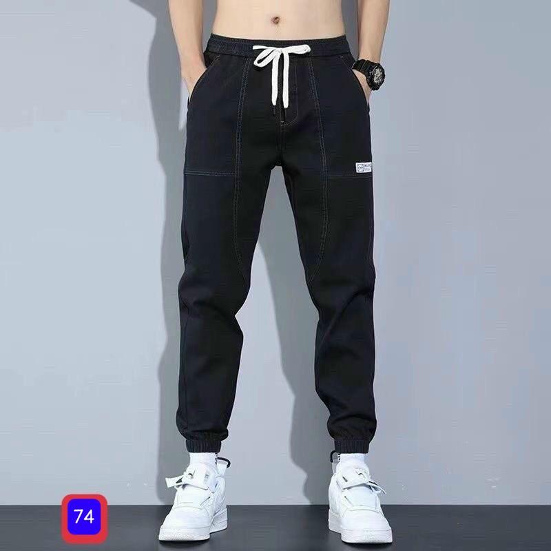 Quần Jean Nam Chất Bò Cao Cấp   Quần Jean Jogger Thể Thao Lưng Thun Co Giãn GH153