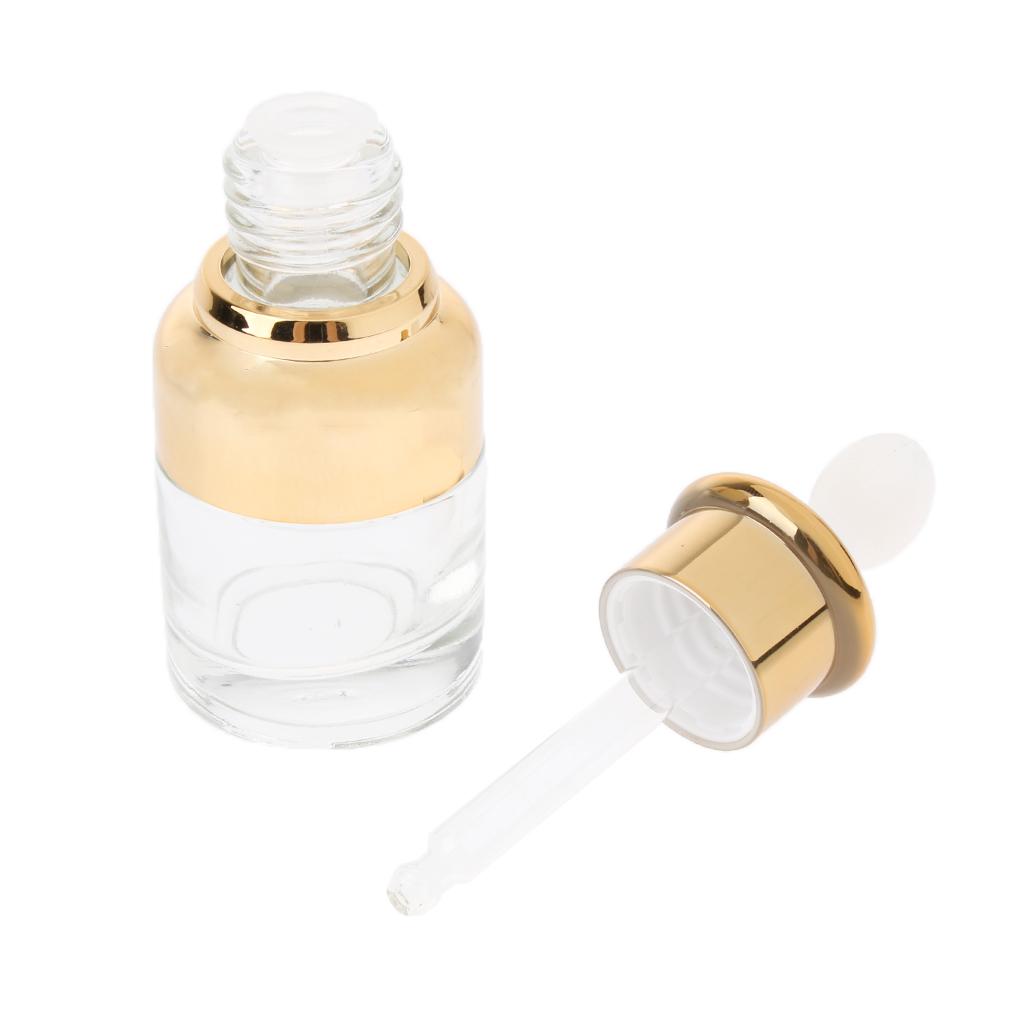 6pcs Empty Refillable GLASS Pipette Eye Dropper Essential Oil Bottles 20ML