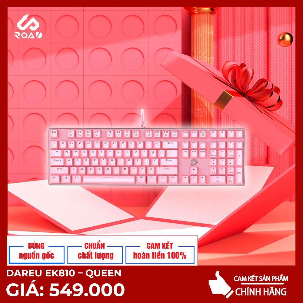 Keyboard Dareu EK 810 Queen Gear Hồng Siêu Đẹp - Hàng Chính Hãng