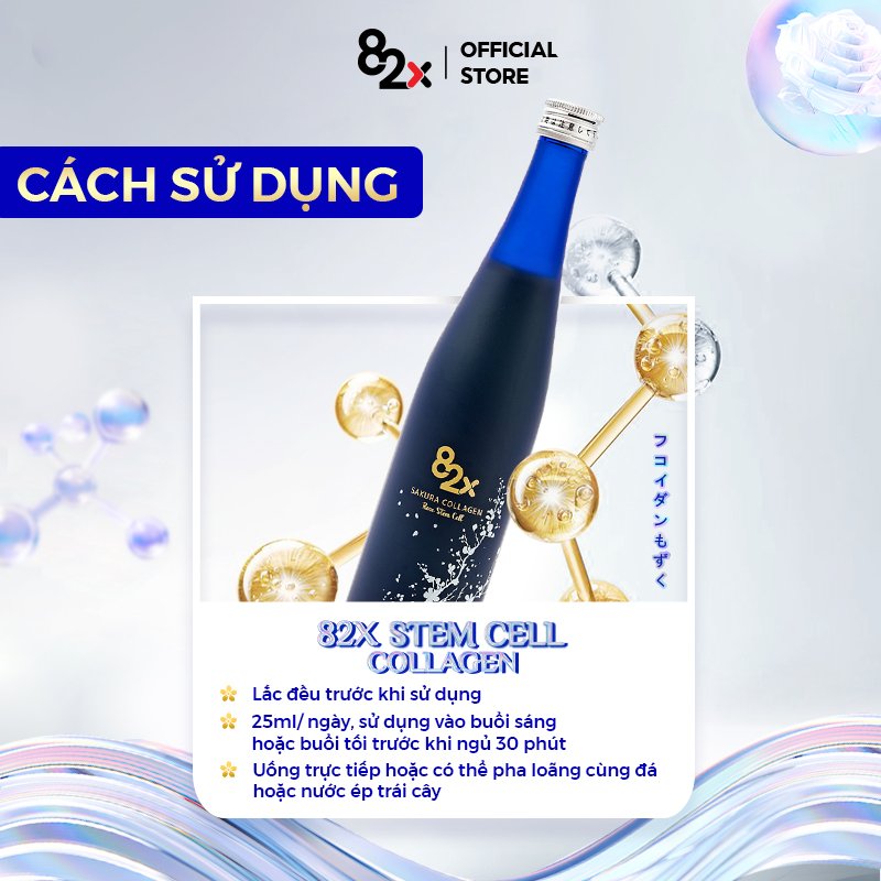 Nước Uống 82X STEM CELL COLLAGEN Hàm Lượng 120.000mg collagen, Tế bào gốc hoa hồng Damask