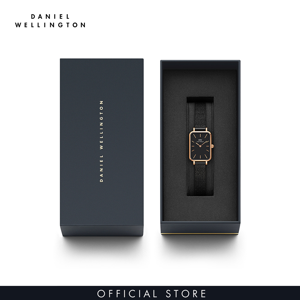 Đồng hồ Nữ Daniel Wellington dây lưới - Quadro Pressed Ashfield 20x26mm DW00100433