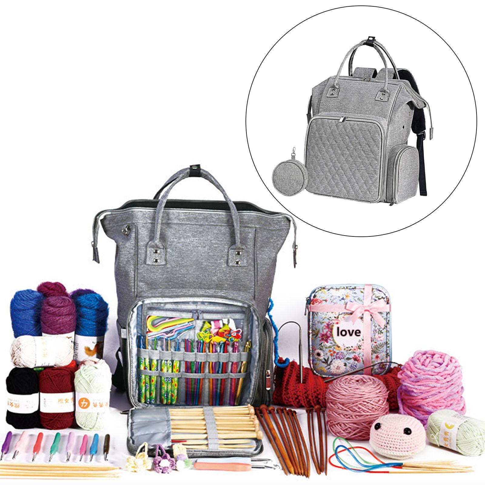 Large crochet bag tote hooks accessories gray