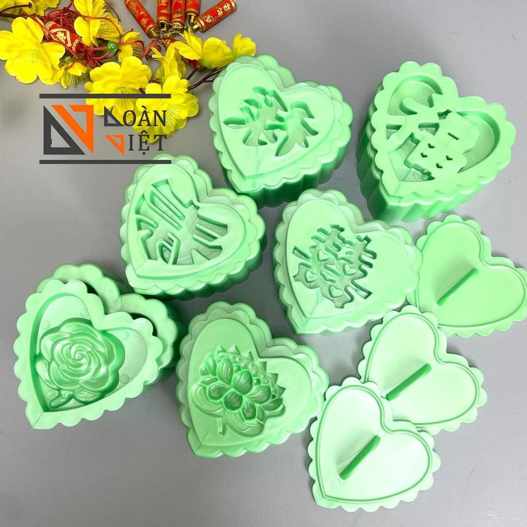 Khuôn TIM Nhấn Xôi Hình Hoa Hồng, Sen , Phước, Lộc, Thọ, Hỷ 10cm -3D SIÊU SẮC NÉT - Bí quyết làm bánh SIÊU ĐẸP, NHANH