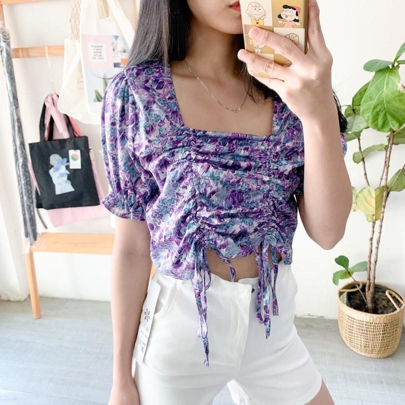 Áo hoạ tiết dây rút