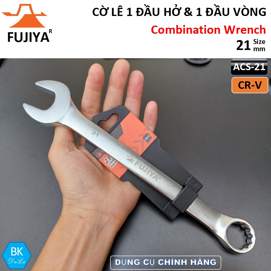 Cờ lê  kết hợp 1 đầu hở- 1 đầu vòng 21mm Fujiya Công nghệ Nhật Bản ACS-21 Thép CR-V