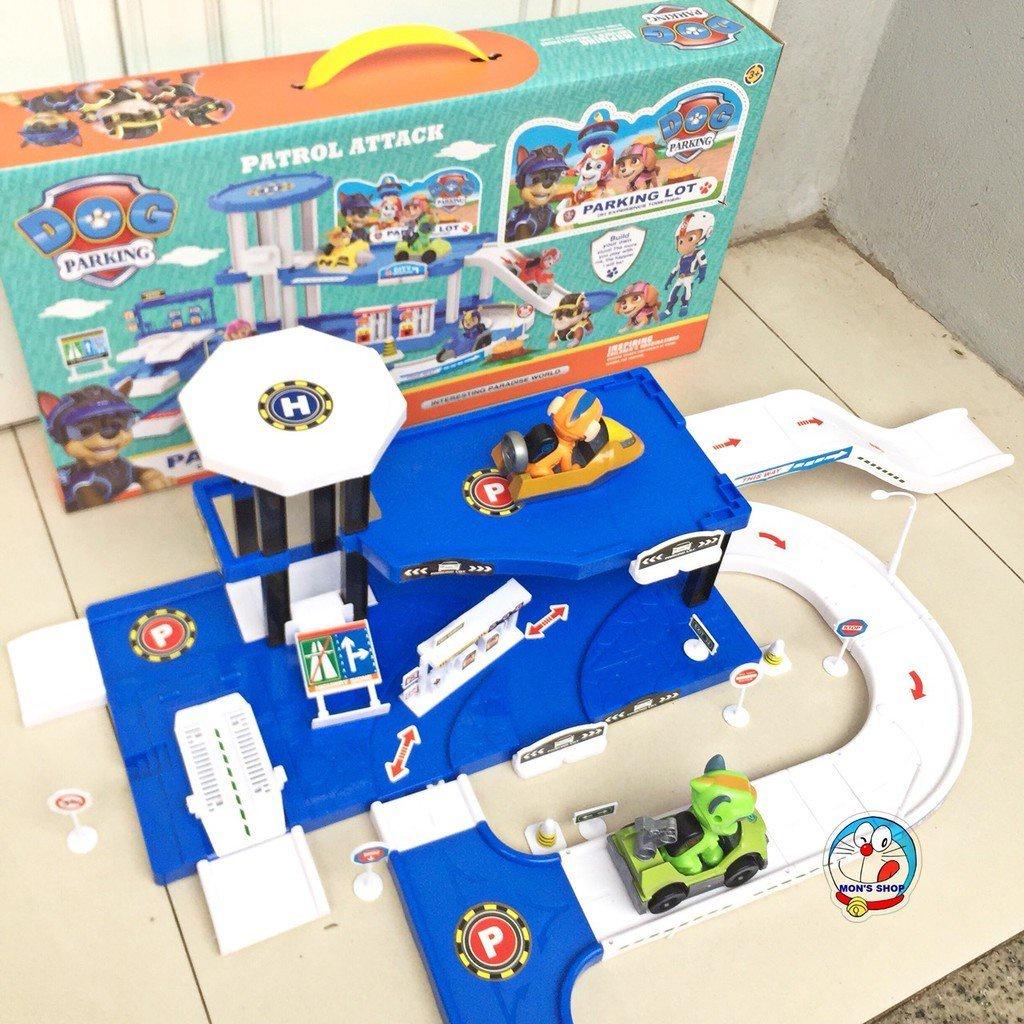 Đồ Chơi Chú Chó Cứu Hộ, Paw Patrol Lắp Ráp Mô Hình Bãi Để Xe Cầu Trượt Chú Chó Thông Minh Ngộ Ngĩnh, rèn luyên tư duy