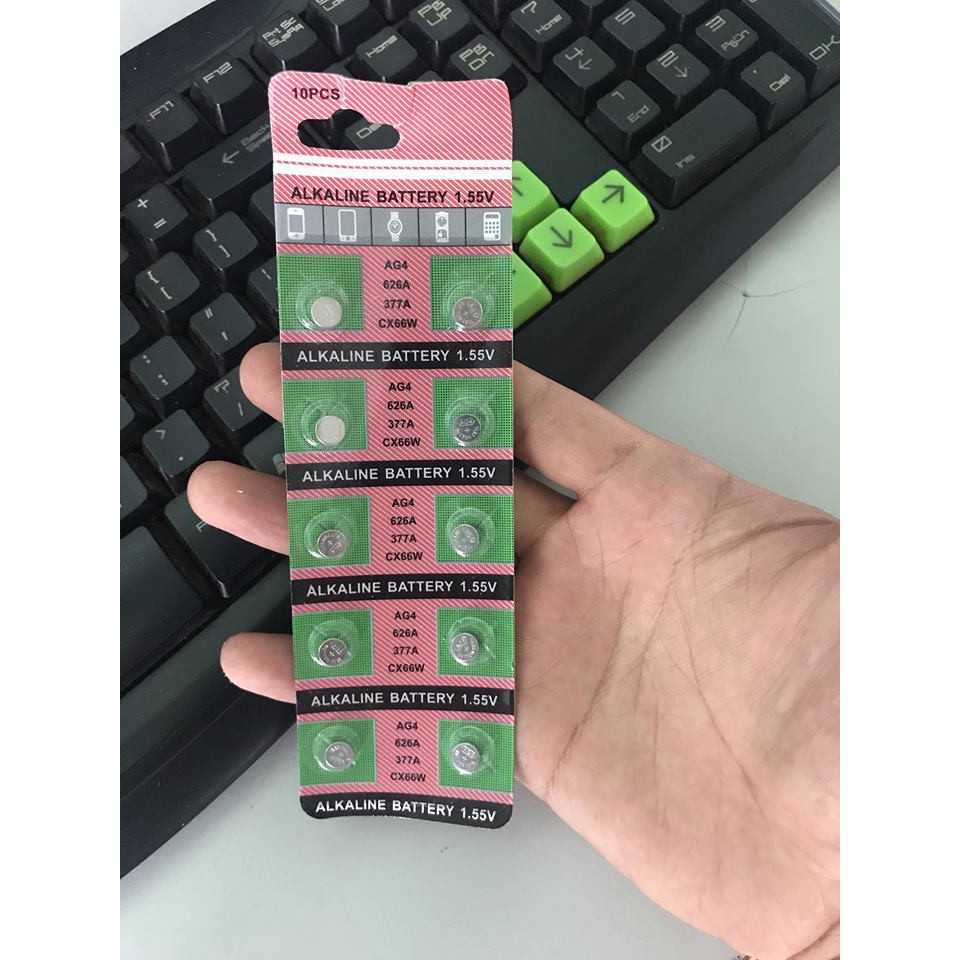 Vỉ pin đồng hồ phổ thông AG4 - 626 - 377A ,phù hợp cho nhiều loại đồng hồ phổ thông hoặc đồ chơi.