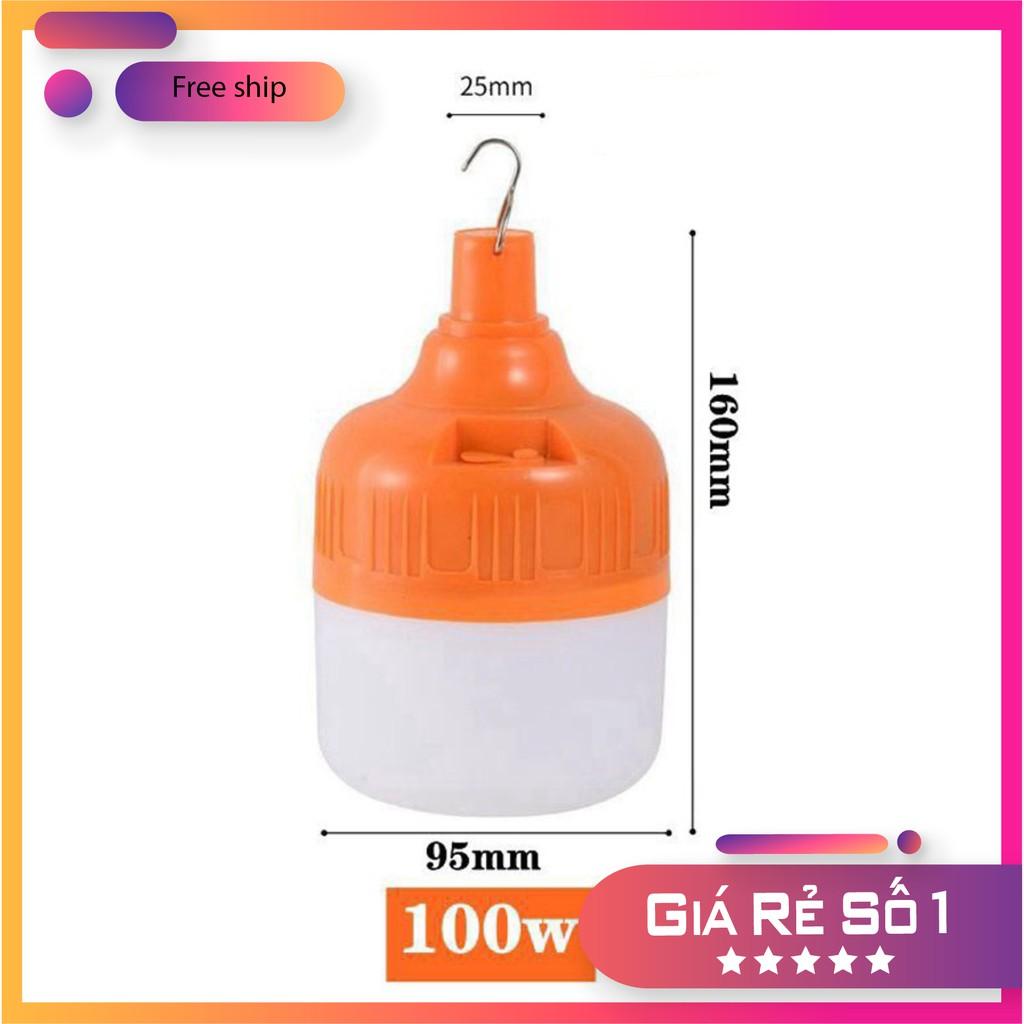 Bóng đèn tích điện 6-8h - loại 100w sạc tích điện có móc treo