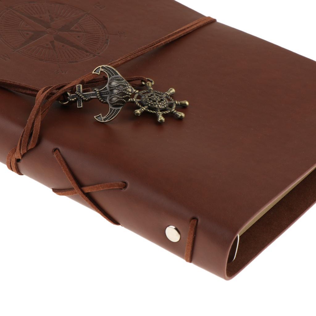 3pcs Leather Notebook Loose Leaf Blank Notebook A5 Portable Writing Notebook