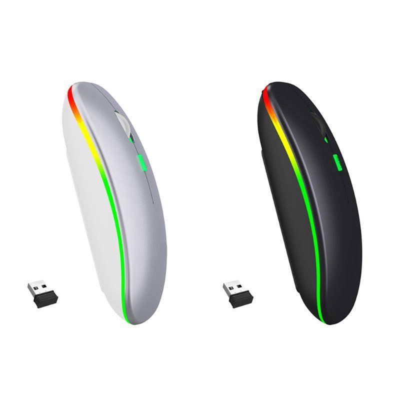 Chuột Không Dây 2.4GHz Bluetooth 5.1 Hai Chế Độ Tắt Tiếng Quang Ga Mi Ng Mi Ce Cho Macbook Air Cho Tiểu-Mi Macbook Pro
