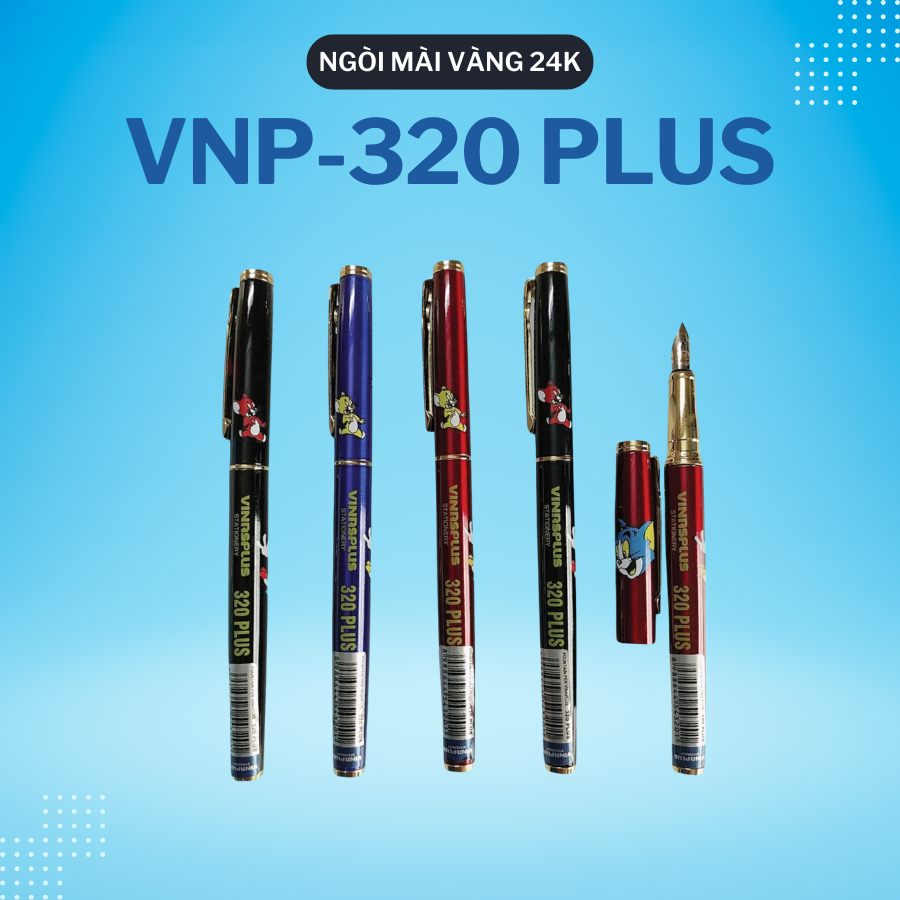 Bút máy ngòi mài vàng Vinaplus 320 Plus tặng kèm ngòi thay thế