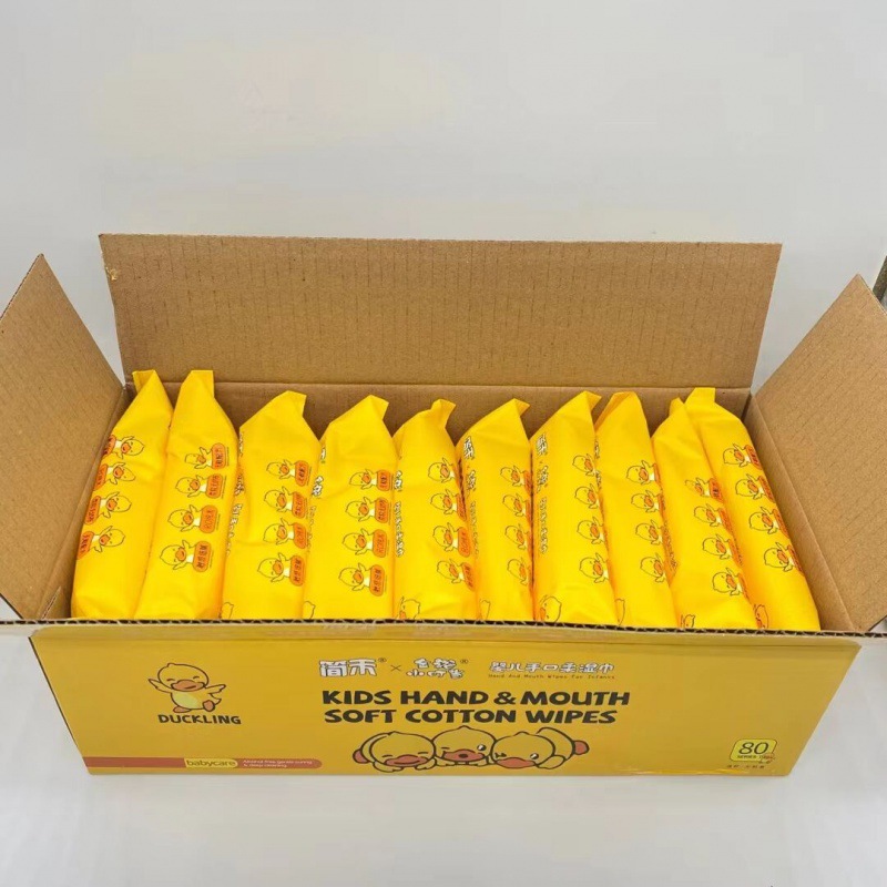 Thùng 10 gói khăn giấy ướt vịt vàng DUCK hàng nội địa 80 tờ/1gói G416-khanuotDuck
