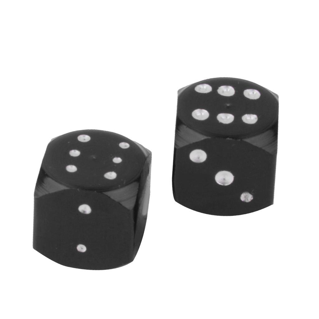 2Pcs Valve Motorcycle Car Tire Valve Metal Dice Black