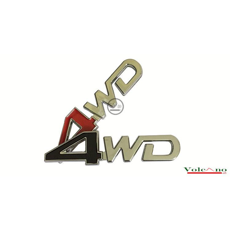 Tem Logo Chữ Nổi 4WD Dán Trang Trí Đuôi Xe Bán Ô Tô