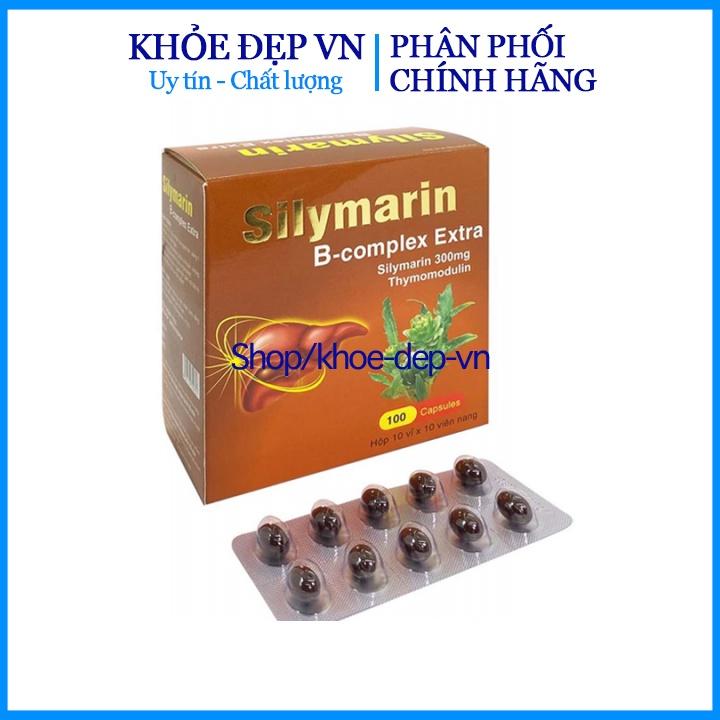 FREESHIPBổ gan Silymarin B-complex Extra giải độc gan, hạ men gan - Hộp 100 viên