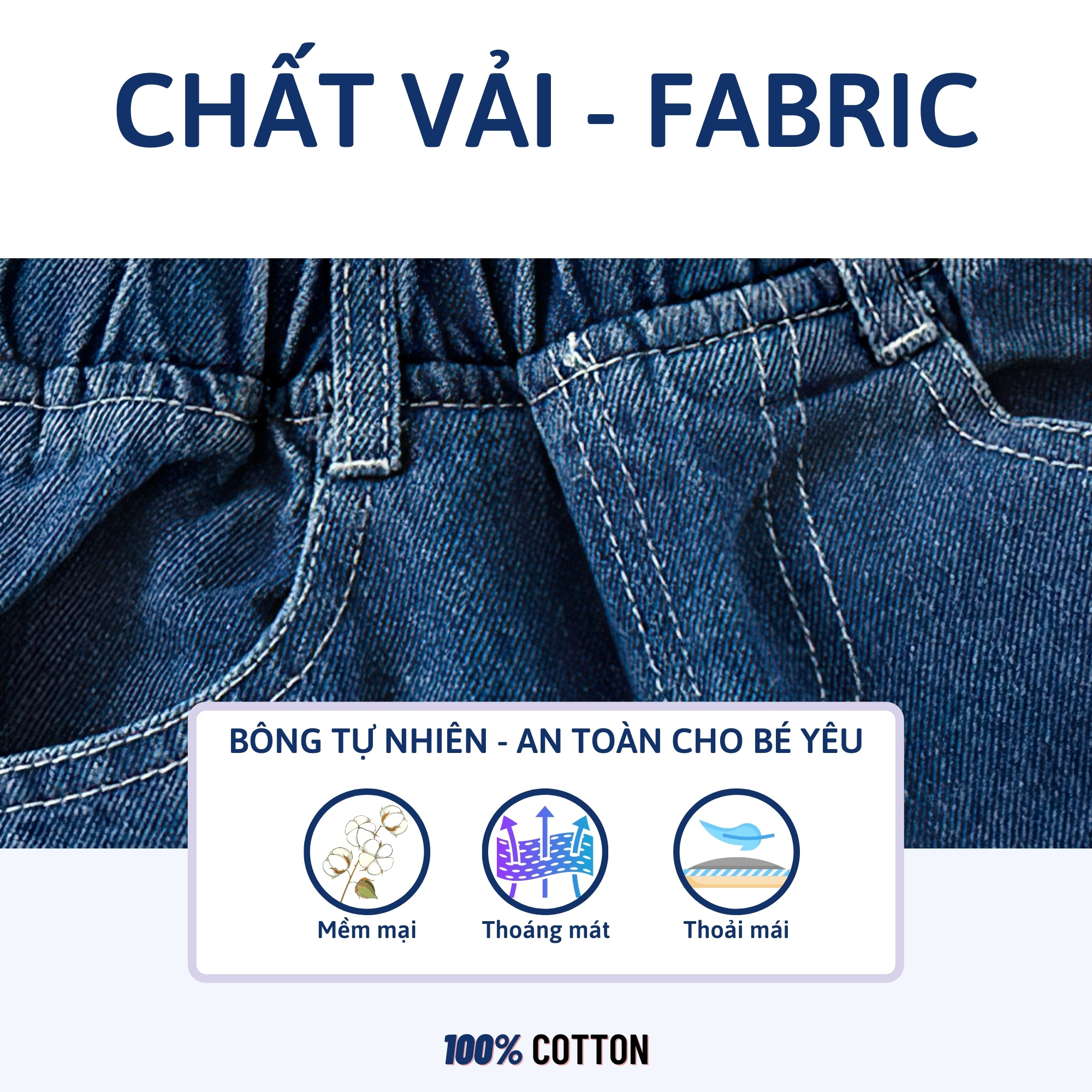 Quần jean dài bé trai 27Kids WELLKIDS quần bò mềm lưng chun nam cho trẻ từ 2-10 tuổi BLJE1