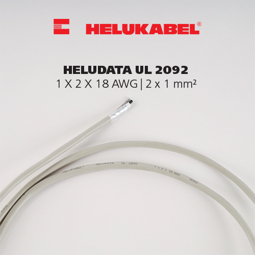 Dây cáp dữ liệu HELUDATA UL 2092 | 1 X 2 X 18AWG | 2 x 1 mm²