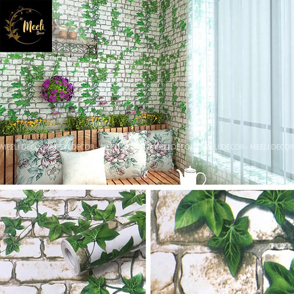 Giấy dán tường phòng khách giả gạch decal dán tường phòng ngủ sẵn keo dễ dán, kt 5m x 45cm, ME17