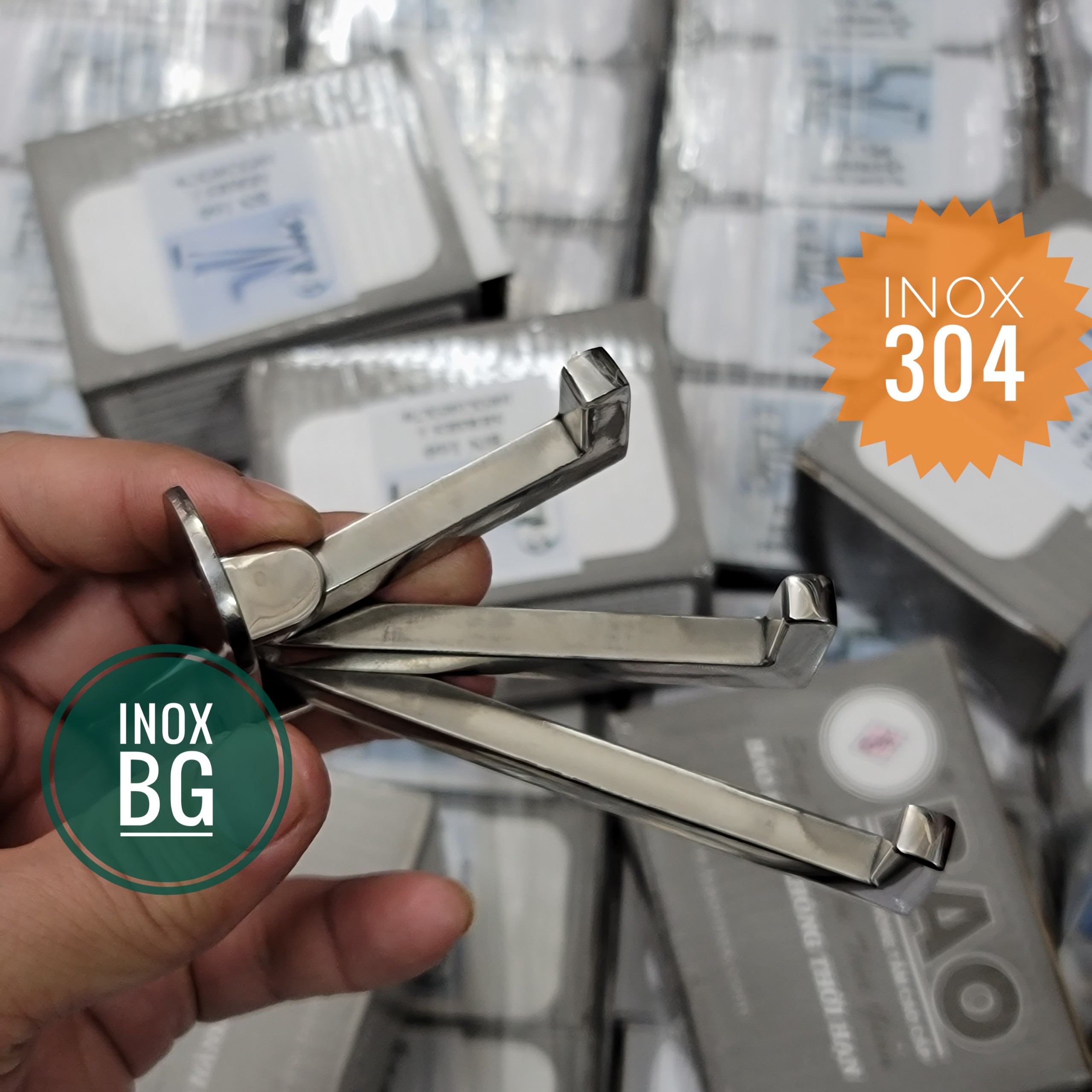 Móc 3 chạc treo quần áo gấp gọn INOX BAO