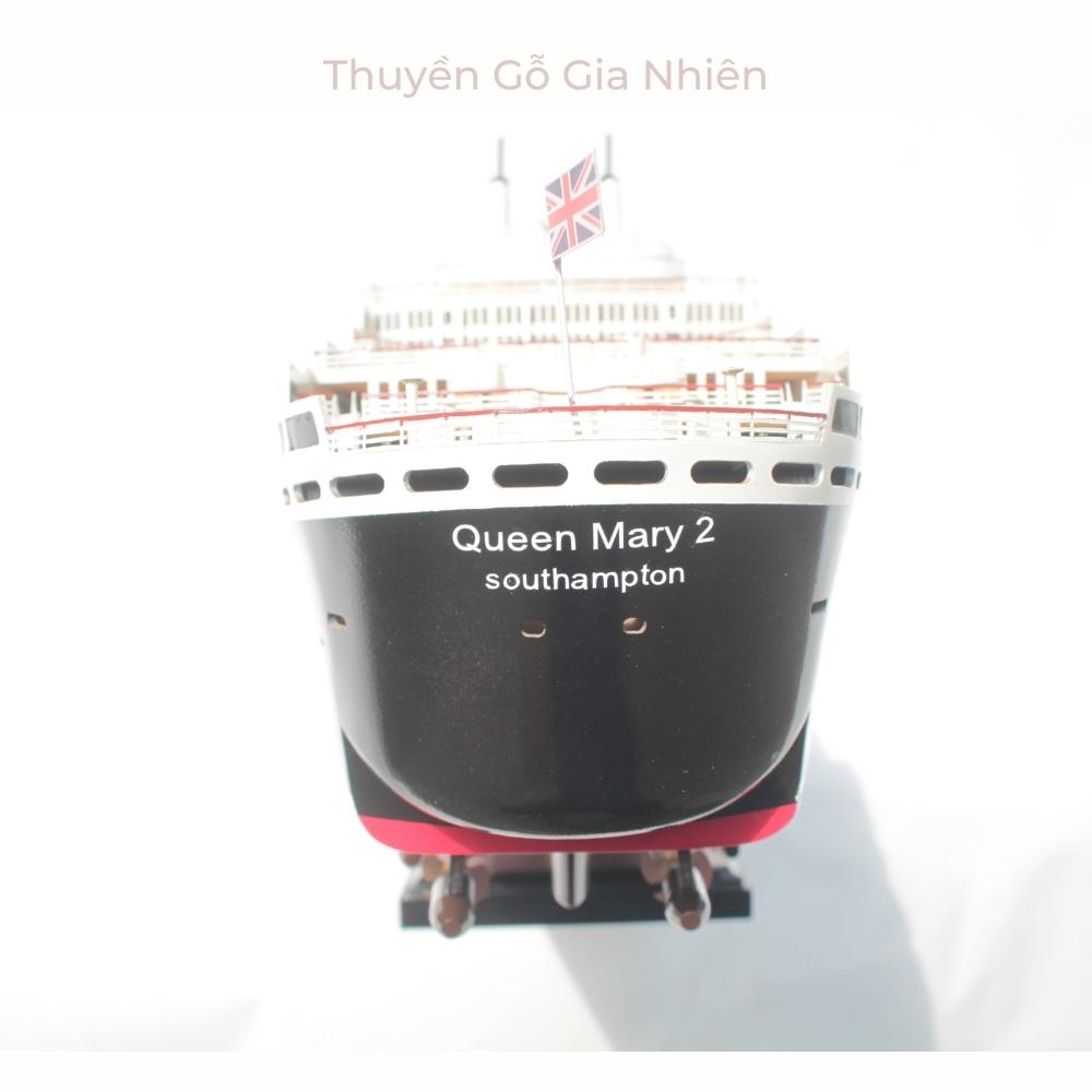 Mô Hình Thuyền Gỗ Trang Trí Phong Thủy Dạng Thuyền Du Lịch QUEEN MARY PAINTED Chính Hãng, Hàng Xuất Khẩu Chất Lượng Cao