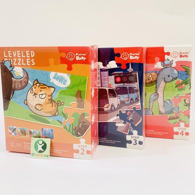 BỘ XẾP HÌNH NÂNG CAO LEVELED PUZZLES 4 cấp độ 1-4 tuổi