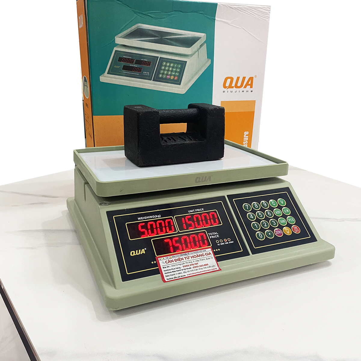 Cân điện tử tính tiền 30kg QUA 832 – Chống nước tuyệt đối 100%