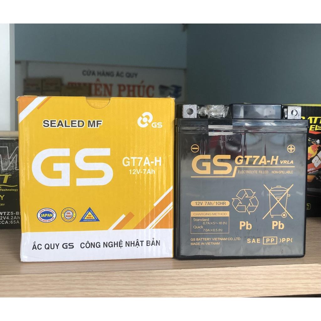 Ắc quy khô xe máy GS GT7A-H dùng cho các dòng xe Vespa, SH Ý, PS 150, Piagio Liberty