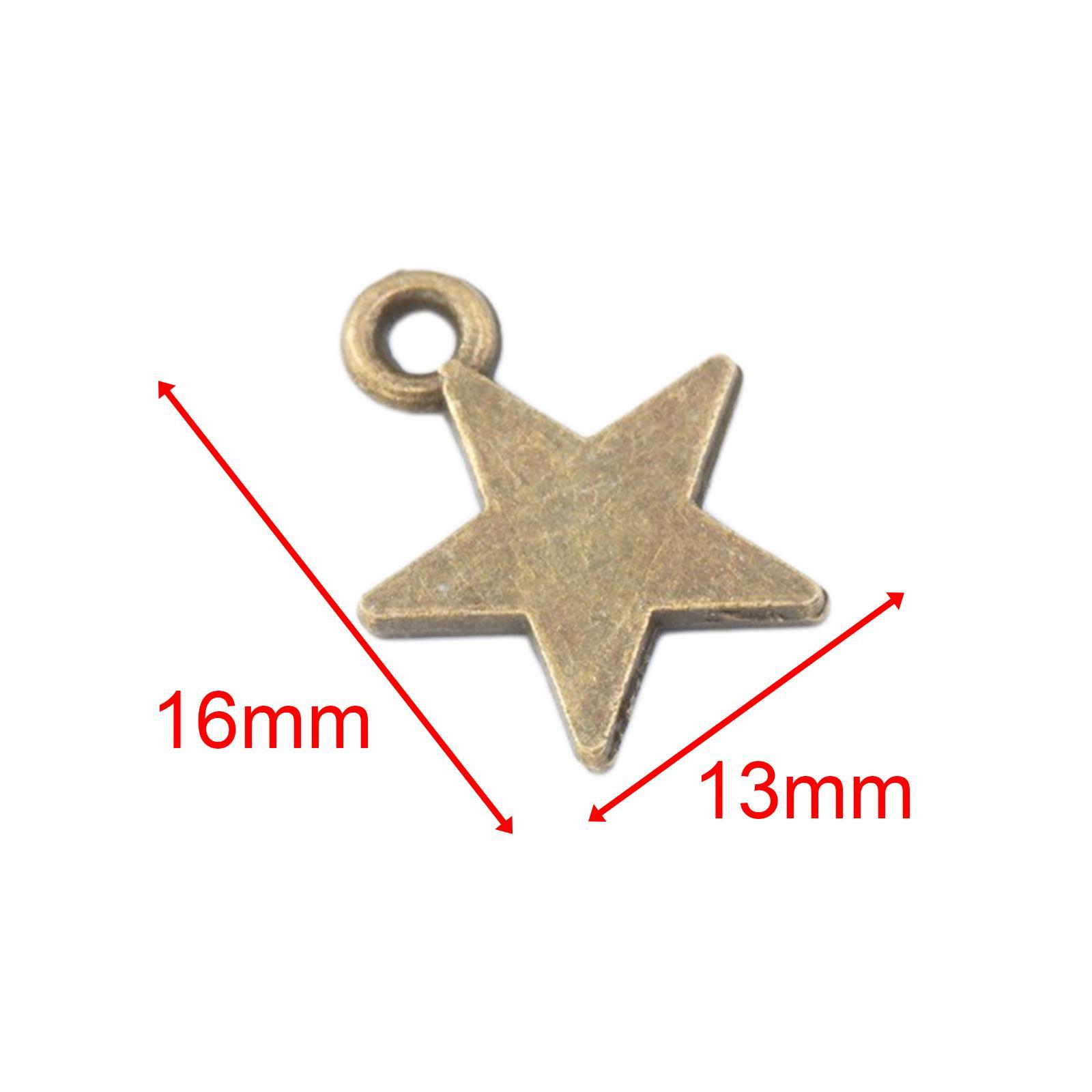 50x Five Pointed Star Charms Decorative Jewelry Making for DIY Crafting Hats