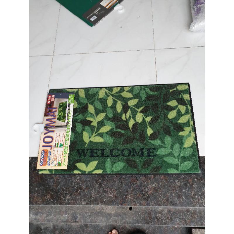 THẢM WELCOME DOORMAT GẠT MỌI BỤI ĐẤT CONDOR JP 45x75CM- họa tiết lá xanh