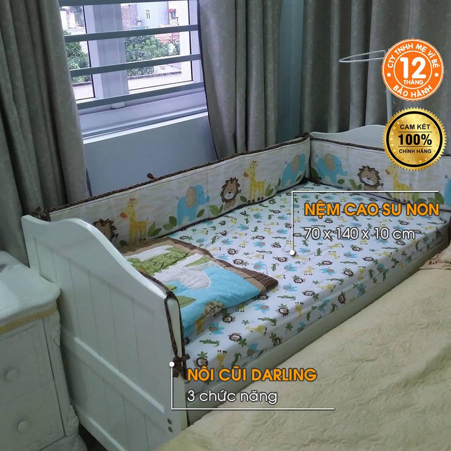 [SET 1] Cũi 3 chức năng Darling và nệm cao su non