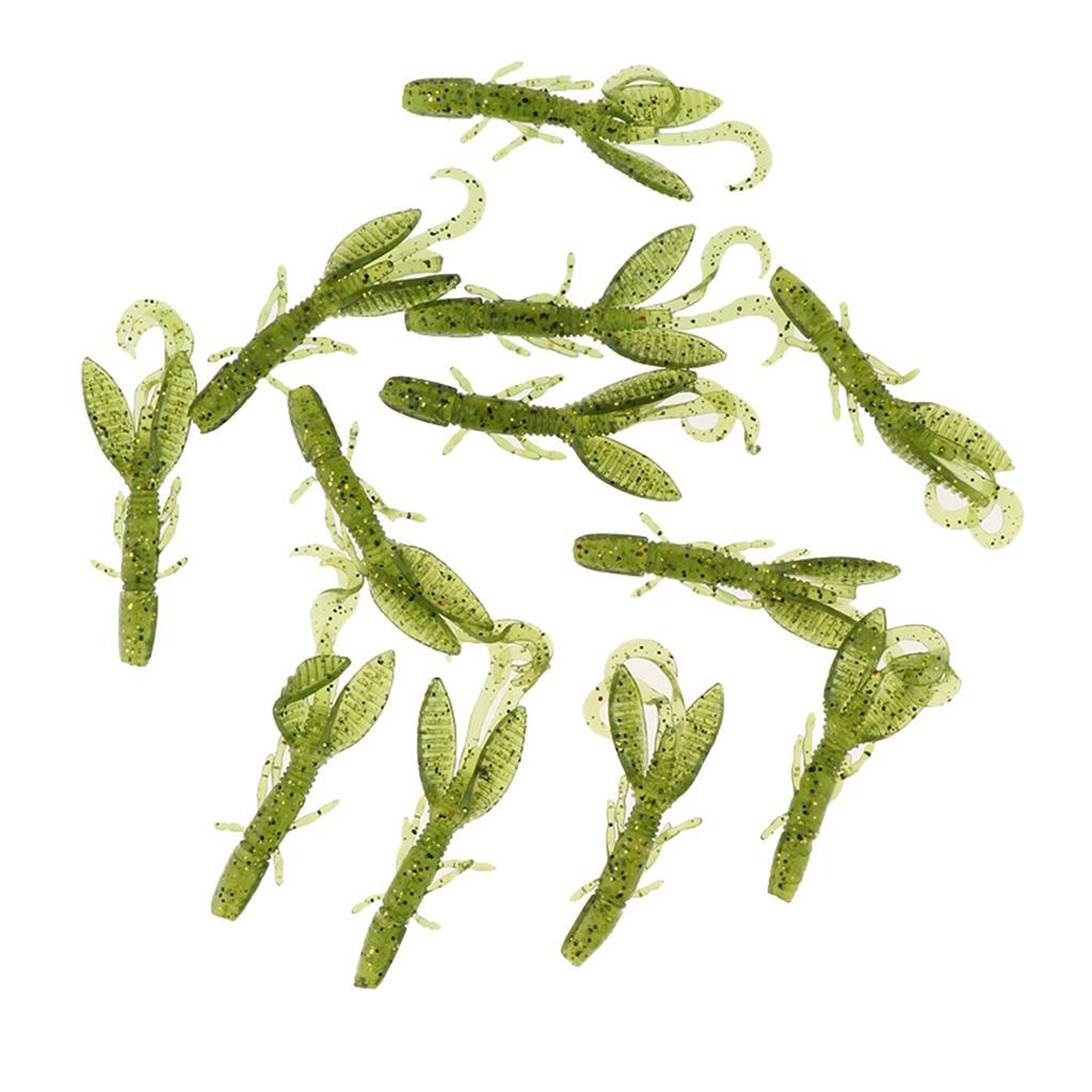 12pcs Soft Worm Lures Shrimp Artificial Fishing Baits Fast Sinking Lobster Crankbaits