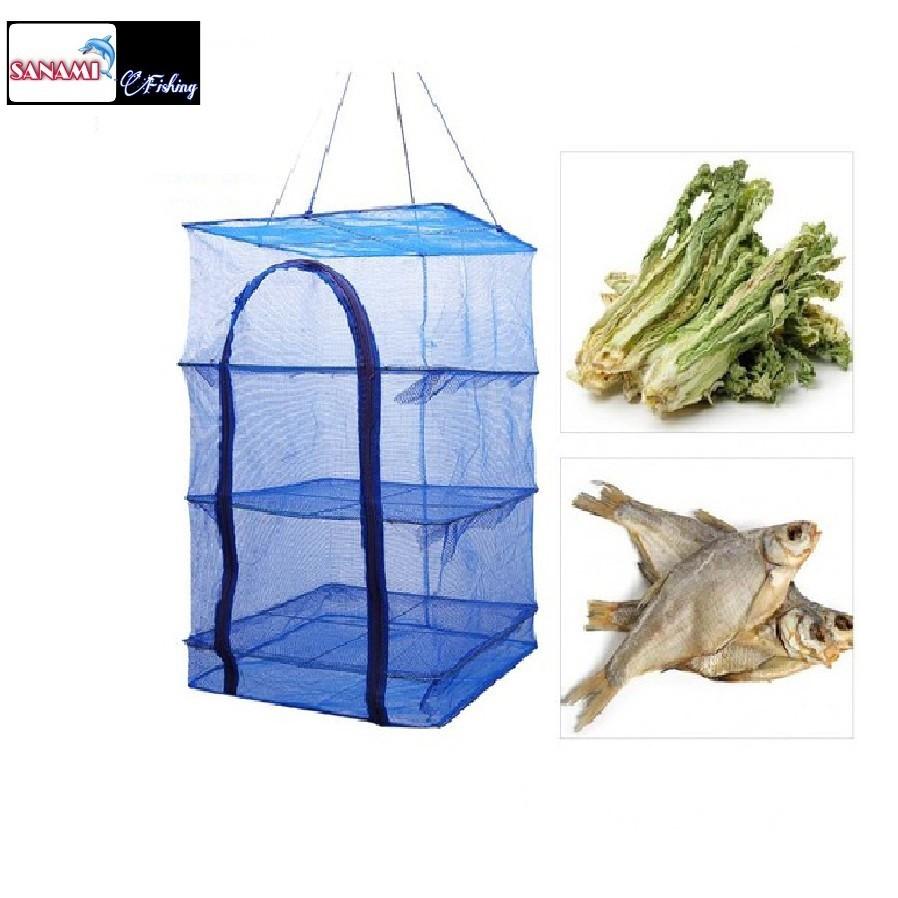 Lồng Lưới Treo 4Tầng Để phơi Cá Khô Lồng lưới treo 4 tầng để phơi cá khô SANAMI FISHING
