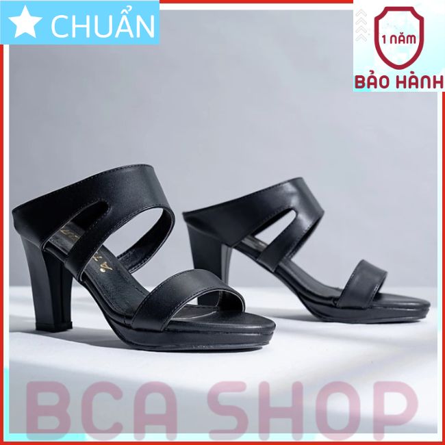 Giày cao gót nữ  màu đen 7p RO336 ROSATA tại BCASHOP hở mũi, hở gót, cắt sành điệu và thời trang