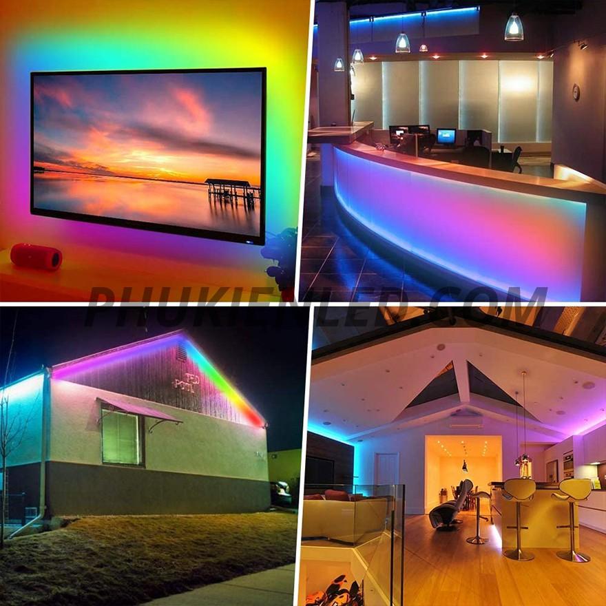 COMBO Led dây dán Full Color dùng cổng USB điện 5V có remote điều khiển từ xa - Hiệu ứng đẹp điều khiển từng bóng Led