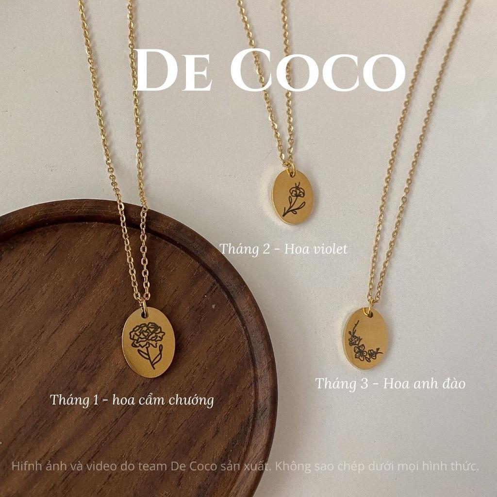 Vòng cổ titan sinh nhật, vòng cổ hoa làm quà tặng, Birthday Necklace De Coco