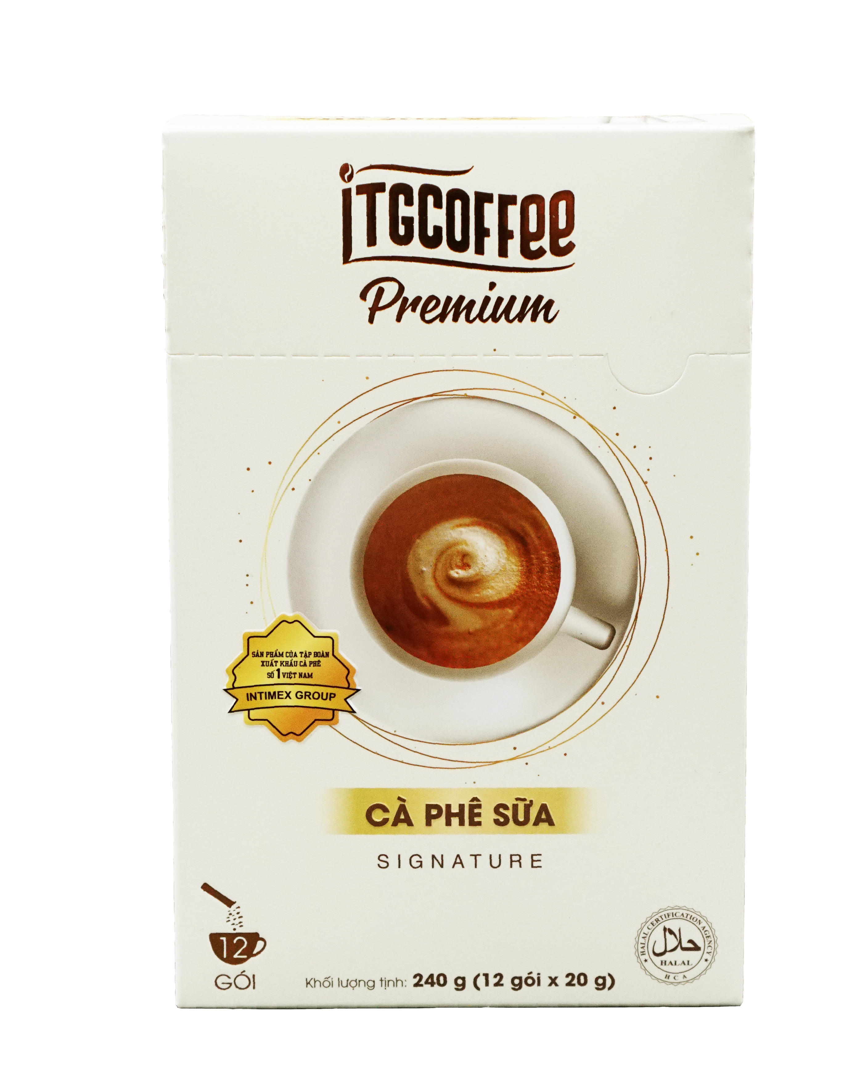 COMBO 2 HỘP CÀ PHÊ HÒA TAN - CÀ PHÊ SỮA SIGNATURE  ITGCOFFEE PREMIUM (Hộp 240g (12 gói x 20g))