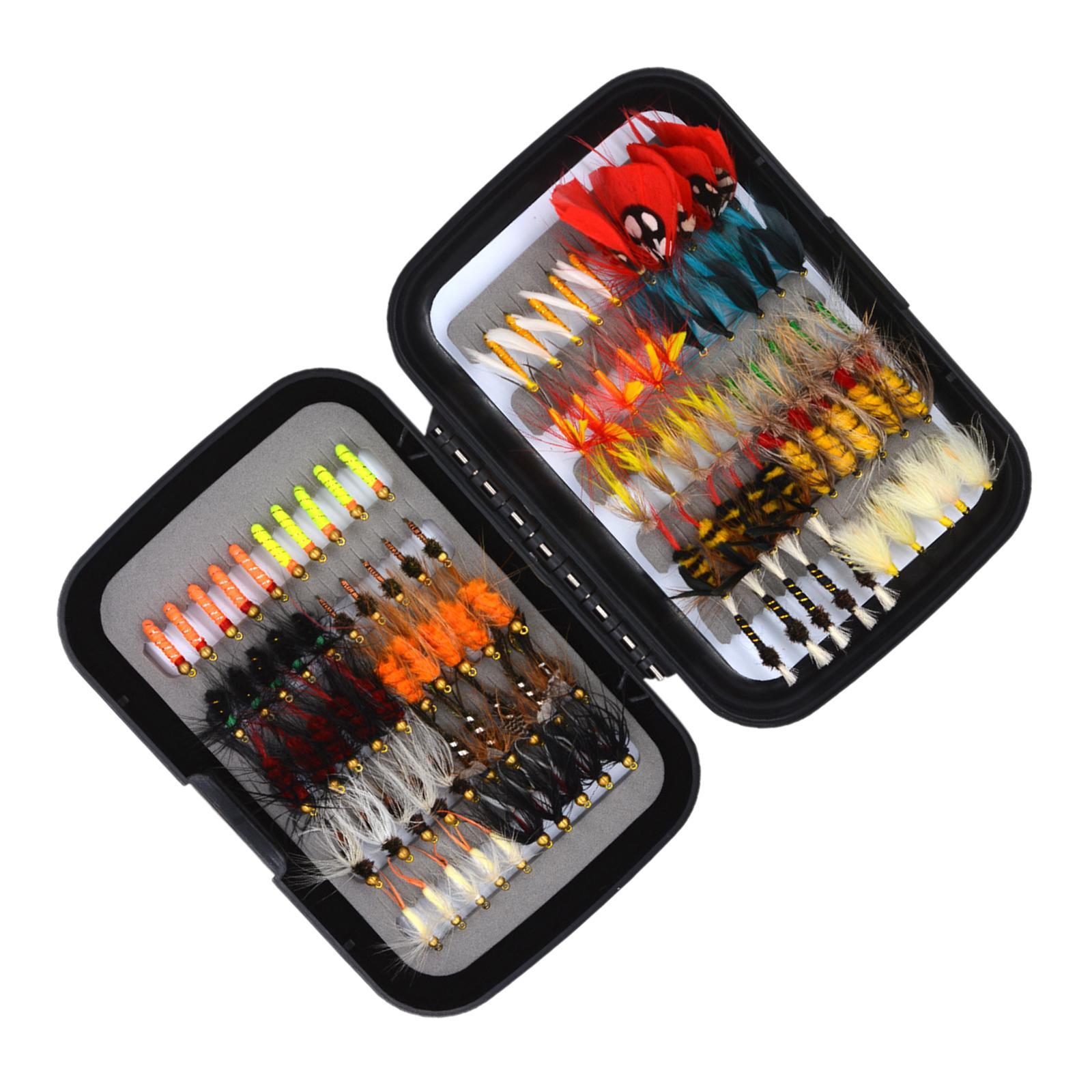 100Pcs Fly Fishing Flies Handmade with Dry\Wet Flies Fly Fishing Accessories
